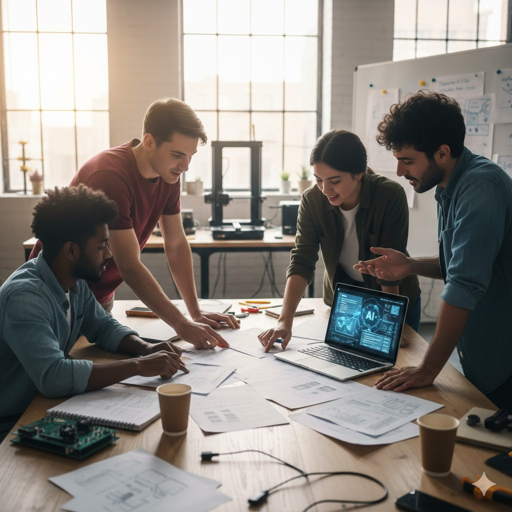 Team collaborating with AI-driven patent insights